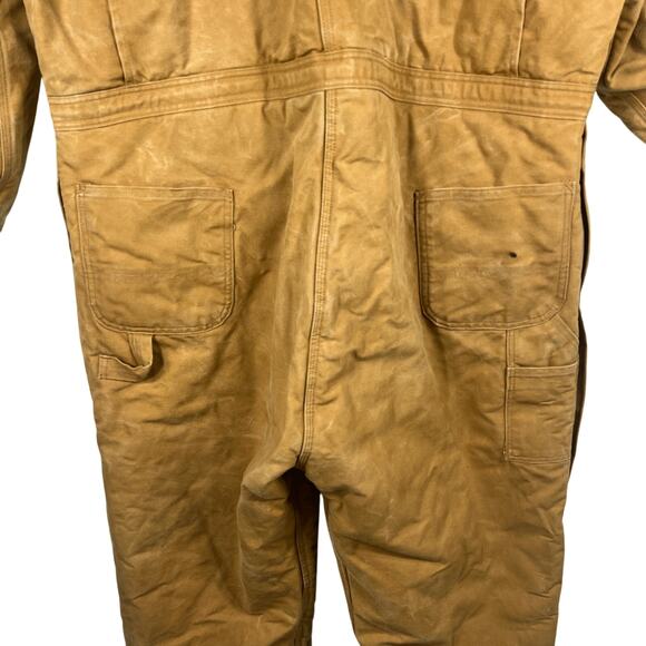 Carhartt Coveralls Mens 54 Short* Brown X02 Arctic Quilt Lined Duck Canvas Work - Picture 12 of 16